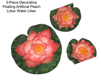 3-Piece Decorative Floating Artificial Peach Lotus Water Lilies