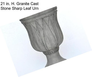 21 in. H. Granite Cast Stone Sharp Leaf Urn