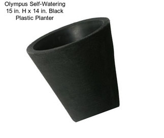 Olympus Self-Watering 15 in. H x 14 in. Black Plastic Planter