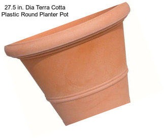 27.5 in. Dia Terra Cotta Plastic Round Planter Pot