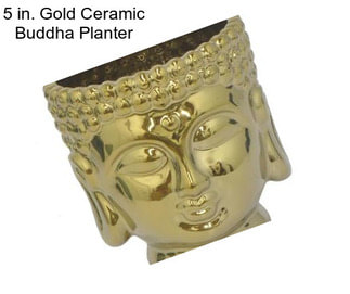 5 in. Gold Ceramic Buddha Planter