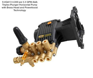 9.4GA13 4,000 psi 3.3 GPM AAA Triplex Plunger Horizontal Pump with Brass Head and Powerboost Technology