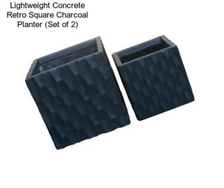 Lightweight Concrete Retro Square Charcoal Planter (Set of 2)