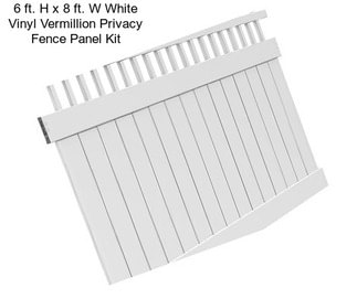 6 ft. H x 8 ft. W White Vinyl Vermillion Privacy Fence Panel Kit
