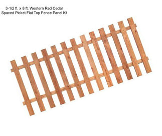 3-1/2 ft. x 8 ft. Western Red Cedar Spaced Picket Flat Top Fence Panel Kit