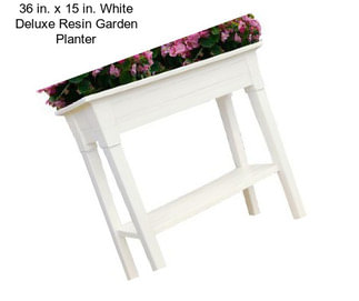 36 in. x 15 in. White Deluxe Resin Garden Planter