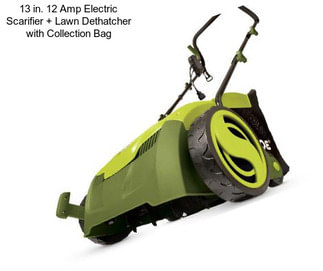 13 in. 12 Amp Electric Scarifier + Lawn Dethatcher with Collection Bag