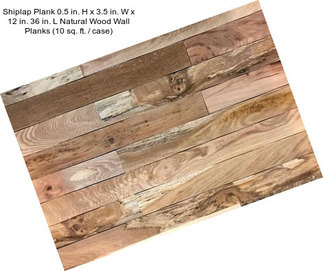 Shiplap Plank 0.5 in. H x 3.5 in. W x 12 in. 36 in. L Natural Wood Wall Planks (10 sq. ft. / case)