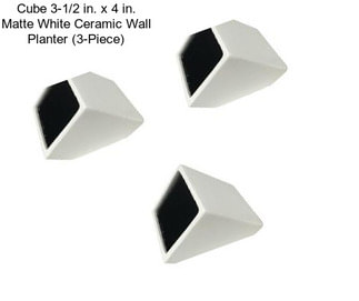 Cube 3-1/2 in. x 4 in. Matte White Ceramic Wall Planter (3-Piece)