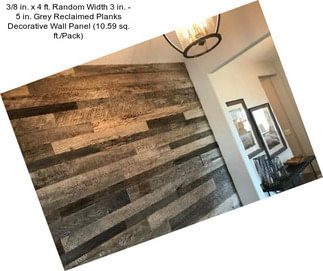 3/8 in. x 4 ft. Random Width 3 in. - 5 in. Grey Reclaimed Planks Decorative Wall Panel (10.59 sq. ft./Pack)