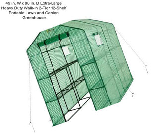 49 in. W x 98 in. D Extra-Large Heavy Duty Walk-In 2-Tier 12-Shelf Portable Lawn and Garden Greenhouse