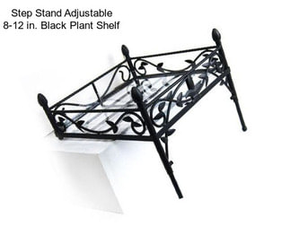 Step Stand Adjustable 8-12 in. Black Plant Shelf