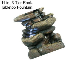 11 in. 3-Tier Rock Tabletop Fountain