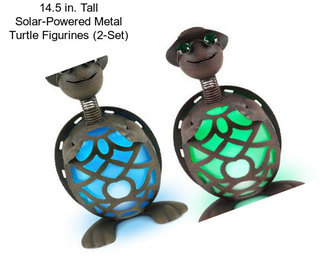 14.5 in. Tall Solar-Powered Metal Turtle Figurines (2-Set)