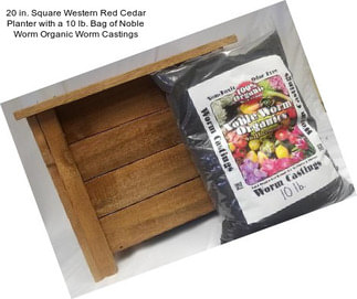 20 in. Square Western Red Cedar Planter with a 10 lb. Bag of Noble Worm Organic Worm Castings