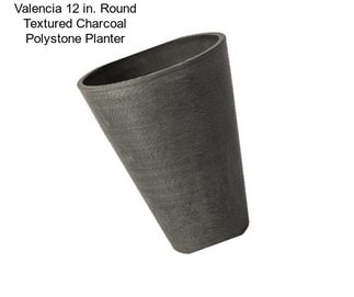 Valencia 12 in. Round Textured Charcoal Polystone Planter