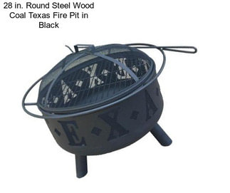 28 in. Round Steel Wood Coal Texas Fire Pit in Black