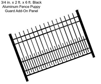 3/4 in. x 2 ft. x 6 ft. Black Aluminum Fence Puppy Guard Add-On Panel