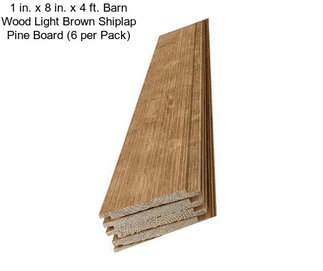 1 in. x 8 in. x 4 ft. Barn Wood Light Brown Shiplap Pine Board (6 per Pack)