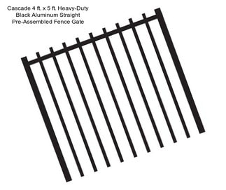 Cascade 4 ft. x 5 ft. Heavy-Duty Black Aluminum Straight Pre-Assembled Fence Gate
