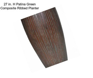 27 in. H Patina Green Composite Ribbed Planter