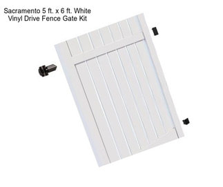 Sacramento 5 ft. x 6 ft. White Vinyl Drive Fence Gate Kit