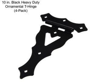 10 in. Black Heavy Duty Ornamental T-Hinge (4-Pack)