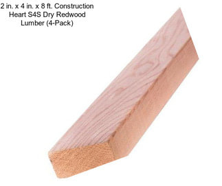 2 in. x 4 in. x 8 ft. Construction Heart S4S Dry Redwood Lumber (4-Pack)