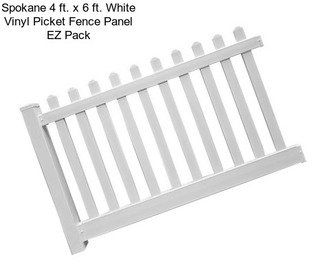Spokane 4 ft. x 6 ft. White Vinyl Picket Fence Panel EZ Pack