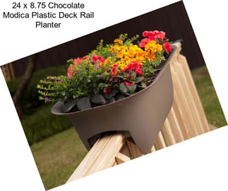 24 x 8.75 Chocolate Modica Plastic Deck Rail Planter