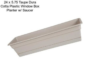 24 x 5.75 Taupe Dura Cotta Plastic Window Box Planter w/ Saucer