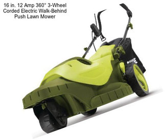 16 in. 12 Amp 360° 3-Wheel Corded Electric Walk-Behind Push Lawn Mower