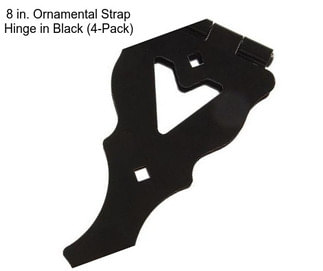 8 in. Ornamental Strap Hinge in Black (4-Pack)