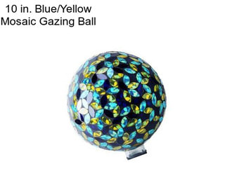 10 in. Blue/Yellow Mosaic Gazing Ball
