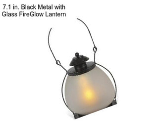 7.1 in. Black Metal with Glass FireGlow Lantern