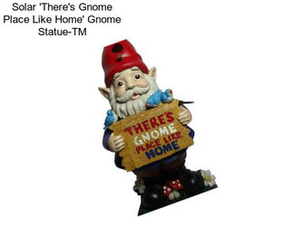 Solar \'There\'s Gnome Place Like Home\' Gnome Statue-TM