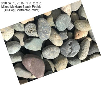 0.90 cu. ft., 75 lb., 1 in. to 2 in. Mixed Mexican Beach Pebble (40-Bag Contractor Pallet)