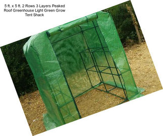 5 ft. x 5 ft. 2 Rows 3 Layers Peaked Roof Greenhouse Light Green Grow Tent Shack