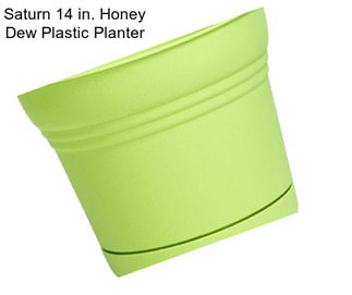 Saturn 14 in. Honey Dew Plastic Planter