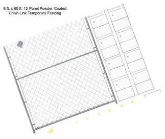 6 ft. x 60 ft. 12-Panel Powder-Coated Chain Link Temporary Fencing
