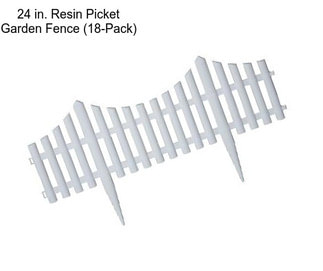 24 in. Resin Picket Garden Fence (18-Pack)