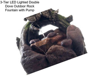 3-Tier LED Lighted Double Dove Outdoor Rock Fountain with Pump