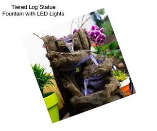 Tiered Log Statue Fountain with LED Lights