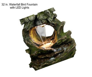 32 in. Waterfall Bird Fountain with LED Lights