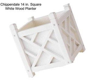 Chippendale 14 in. Square White Wood Planter