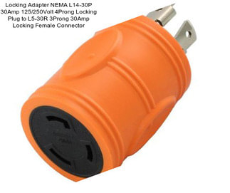 Locking Adapter NEMA L14-30P 30Amp 125/250Volt 4Prong Locking Plug to L5-30R 3Prong 30Amp Locking Female Connector