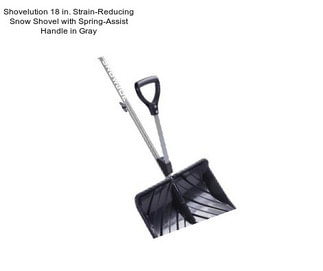 Shovelution 18 in. Strain-Reducing Snow Shovel with Spring-Assist Handle in Gray