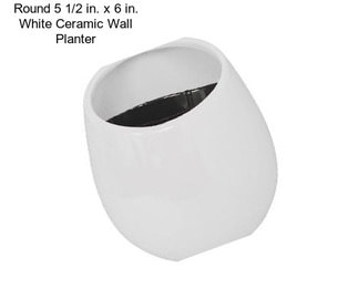 Round 5 1/2 in. x 6 in. White Ceramic Wall Planter