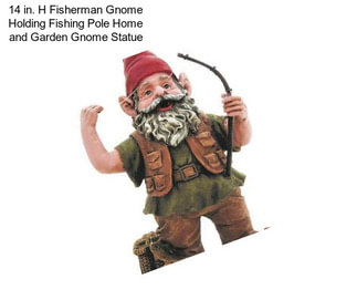 14 in. H Fisherman Gnome Holding Fishing Pole Home and Garden Gnome Statue