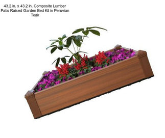 43.2 in. x 43.2 in. Composite Lumber Patio Raised Garden Bed Kit in Peruvian Teak